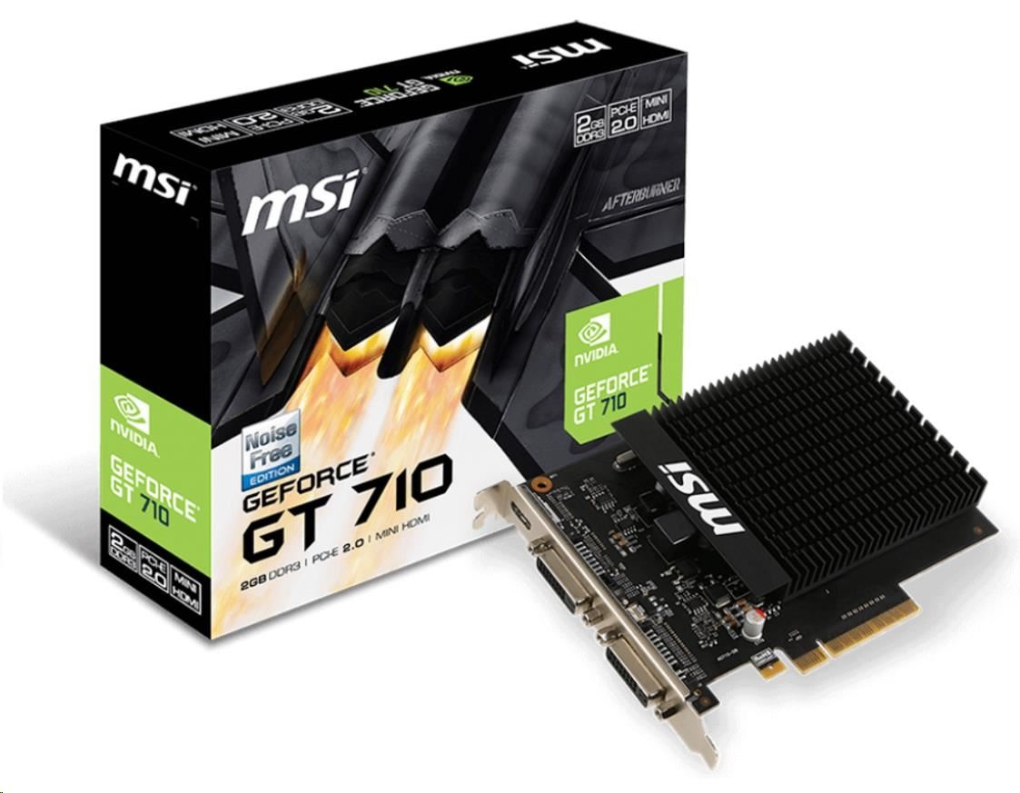 MSI VGA NVIDIA GeForce GT 710 2GD3H H2D , GT710, GDDR3 2GB, 2xDVI ...