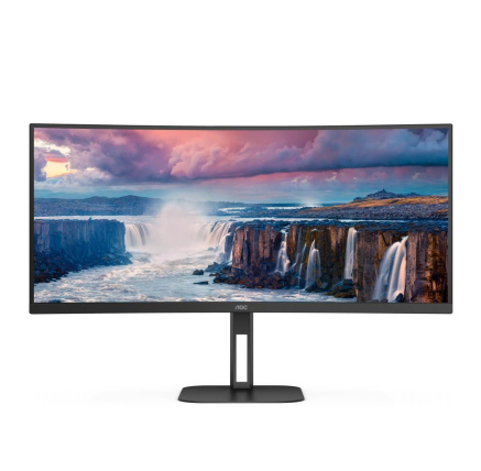 AOC MT VA LCD WLED 34" CU34V5C/BK - VA panel, 3440x1440, HDMI, DP, USB, USB-C, nast. vyska, repro, zakriven, rozbalen