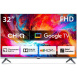 CHiQ L32M8TG TV 32", FHD, smart, Google TV, dbx-tv, Dolby Audio, Frameless, stříbrná