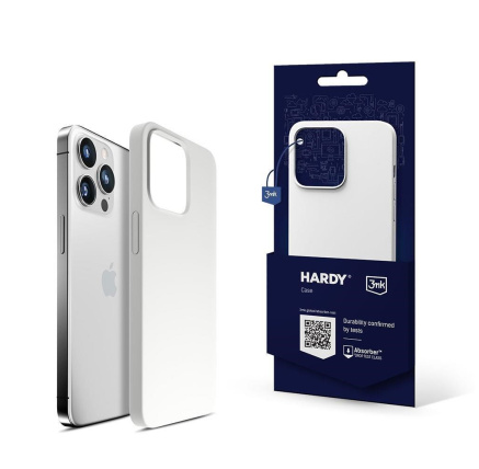 3mk Hardy Silicone MagCase pro Apple iPhone 15 Pro Max, Silver-White