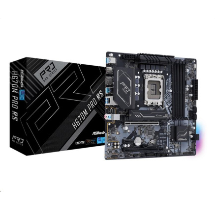 BAZAR - ASRock MB Sc LGA1700 H670M PRO RS, Intel H670, 4xDDR4, 1xDP, 1xHDMI, mATX - Po opravě (Komplet)