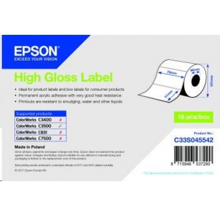 Epson label roll, normal paper, 76x51mm