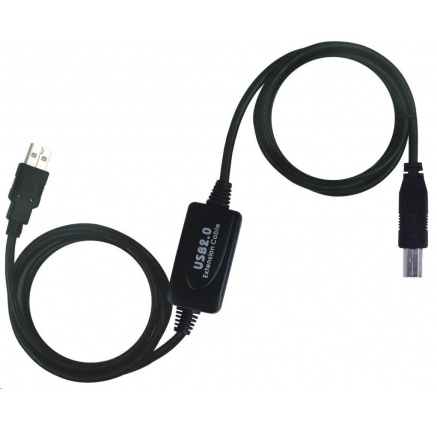 PREMIUMCORD USB 2.0 repeater a propojovací kabel A/M-B/M 20m