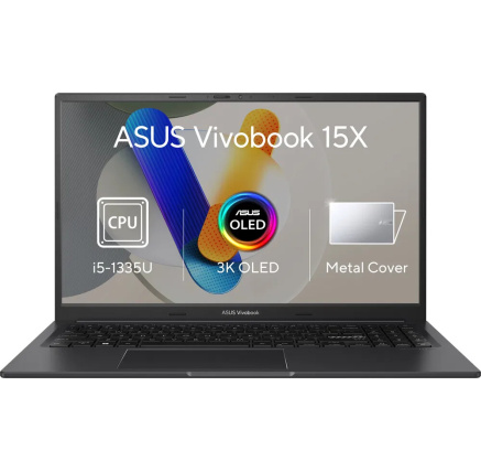 ASUS NTB Vivobook 15X OLED (K3504VA-OLED513W), ICore i5-1335U, 16GB, 512GB M.2, Intel Iris X, Win11 Home, Black