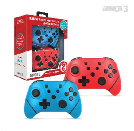 Armor3 NuChamp Wireless Controller Pack for Nintendo Switch (2in1) (Blue, Red)