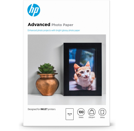 HP Advanced Glossy Photo Paper-100 sht/10 x 15 cm borderless,  250 g/m2, Q8692A