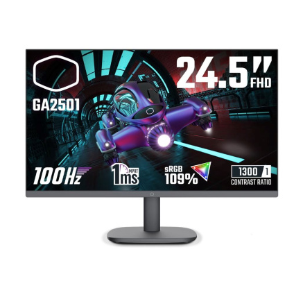 Cooler Master LCD - 24.5", 1920x1080, 100Hz, 1300:1, 250cd/m2, 1ms, 1xHDMI, 1xVGA, IPS