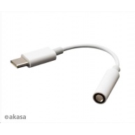 AKASA adaptér USB Type-C na 3.5 mm headphone jack adapter, 10cm, bílá