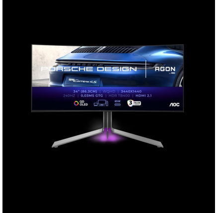 AOC MT OLED LCD WLED 34" PD34 - OLED panel, 3440x1440, 240Hz, 0,03ms, 2xHDMI, DP, USB-C, USB 3.2, repro, zakriven