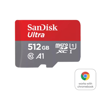 SanDisk MicroSDXC karta 512GB Ultra pro Chromebook (R:160/W:260 MB/s, UHS I, C10, A1)