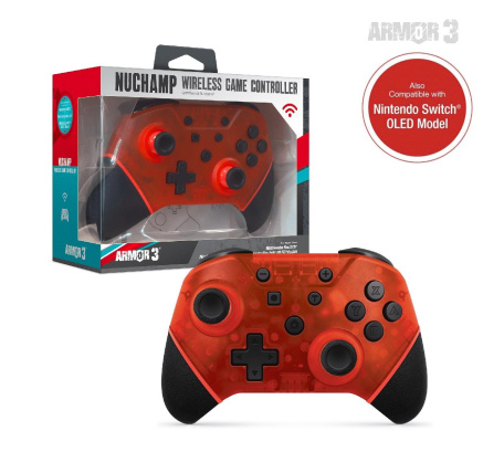 Hyperkin Armor3 NuChamp Wireless Game Controller For Nintendo Switch®/Nintendo Switch® Lite (Ruby Red)