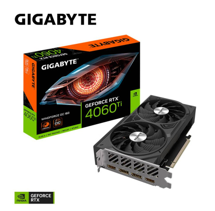 GIGABYTE VGA NVIDIA GeForce RTX 4060 Ti WINDFORCE OC 16G, 16G GDDR6, 2xDP, 2xHDMI