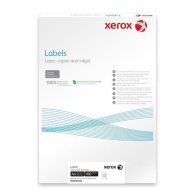 Xerox Papír bílé samolepící štítky, kulaté rohy -  Labels 65UP 38,1x21,2 (g/100 listů, A4) - POŠKOZENÝ OBAL - BAZR