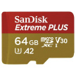 SanDisk micro SDXC karta 64GB Extreme PLUS (200 MB/s Class 10, UHS-I U3 V30) + adaptér