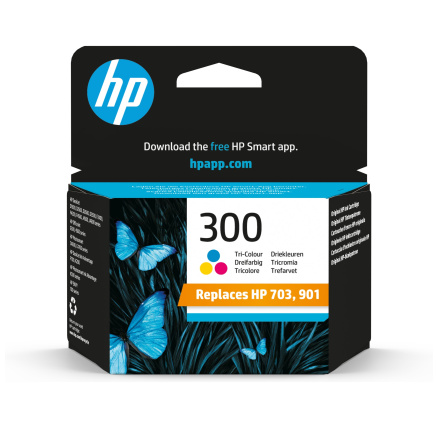 HP 300 Tri-color Ink Cart, 4 ml, CC643EE (165 pages)