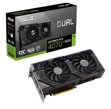 ASUS VGA NVIDIA GeForce RTX 4070 Ti SUPER DUAL OC 16G, 16G GDDR6X, 3xDP, 1xHDMI