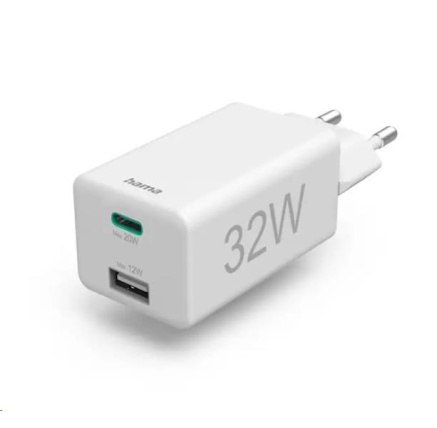 Hama rychlá USB nabíječka USB-C PD/QC, USB-A, 32 W