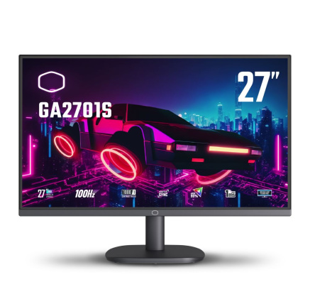 Cooler Master LCD - 27", 1920x1080, 100Hz, 1000:1, 250cd/m2, 1ms, 1xHDMI, 1xVGA, IPS