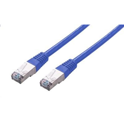 C-TECH kabel patchcord Cat5e, FTP, modrý, 0,5m