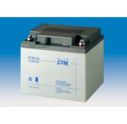 Baterie - CTM CT 12-38 (12V/38Ah - M6), životnost 5let