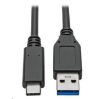 PremiumCord kabel USB-C - USB 3.0 A (USB 3.2 generation 2, 3A, 10Gbit/s) 0.15m